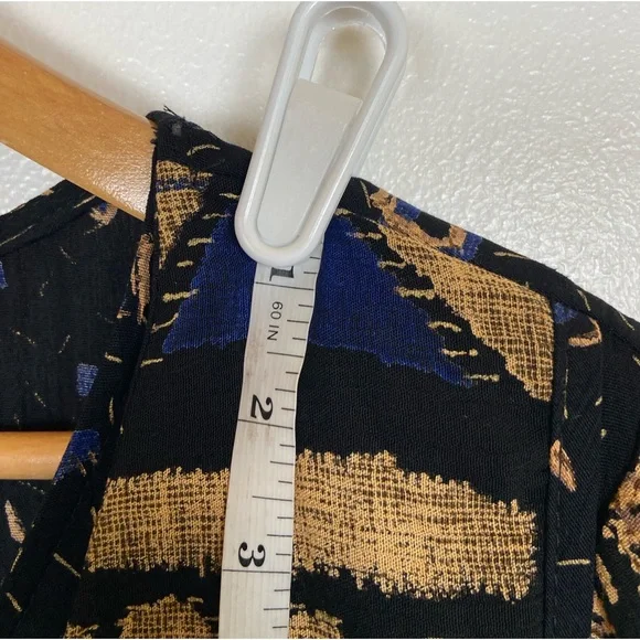 Carole Little 90s Pleated Maxi Dress Sz 12 Tribal Boho Whimsigoth V-Neck VTG USA - Picture 10 of 12